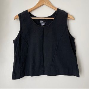 Vintage black cotton crop tank top